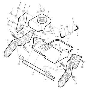 Frame And Fuel Tank Diagram and Parts List for 622594X16NB-ST0522E 2007 Briggs and Stratton Snow Blower
